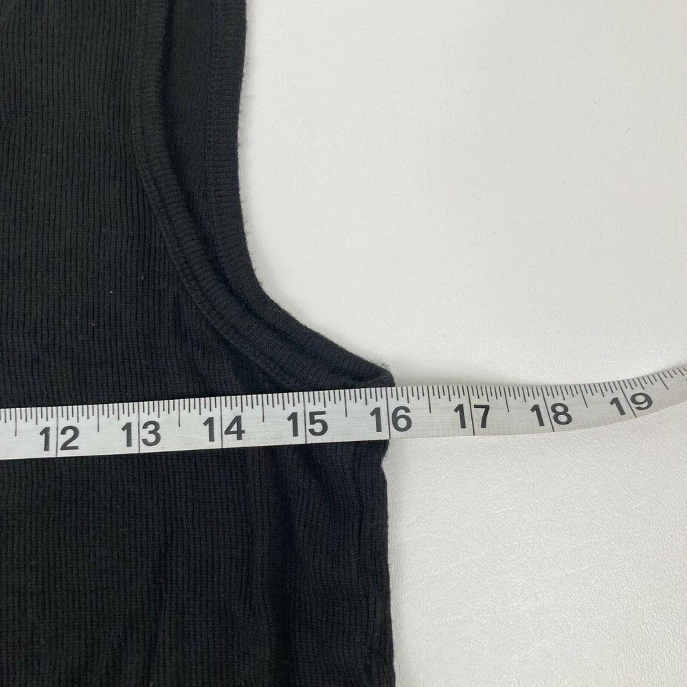 Mossimo Black Ribbed V Neck Sleeveless Tank Top‎ Stretch Women's Size Large - Picture 6 of 7